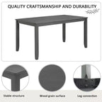 Mesa de comedor con banco y sillas, Mesa de comedor de madera para 6 personas, Mesa de comedor moderna para 6 personas para comedor, cocina