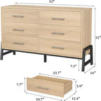 Cómoda con 6 cajones, mueble para TV, armario de almacenamiento de madera independiente con cajones anchos para sala de estar, dormitorio, recibidor