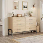 Cómoda con 6 cajones, mueble para TV, armario de almacenamiento de madera independiente con cajones anchos para sala de estar, dormitorio, recibidor