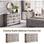 Cómoda de 8 cajones para dormitorio, armario de almacenamiento/mueble de TV vintage, cómoda de madera rústica, para sala de estar, pasillo