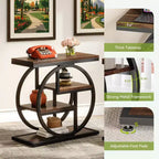 Mesa Auxiliar de Almacenamiento de 4 Niveles Fácil Montaje MDF Reforzado Estructura de Metal Resistente