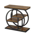 Mesa Auxiliar de Almacenamiento de 4 Niveles Fácil Montaje MDF Reforzado Estructura de Metal Resistente