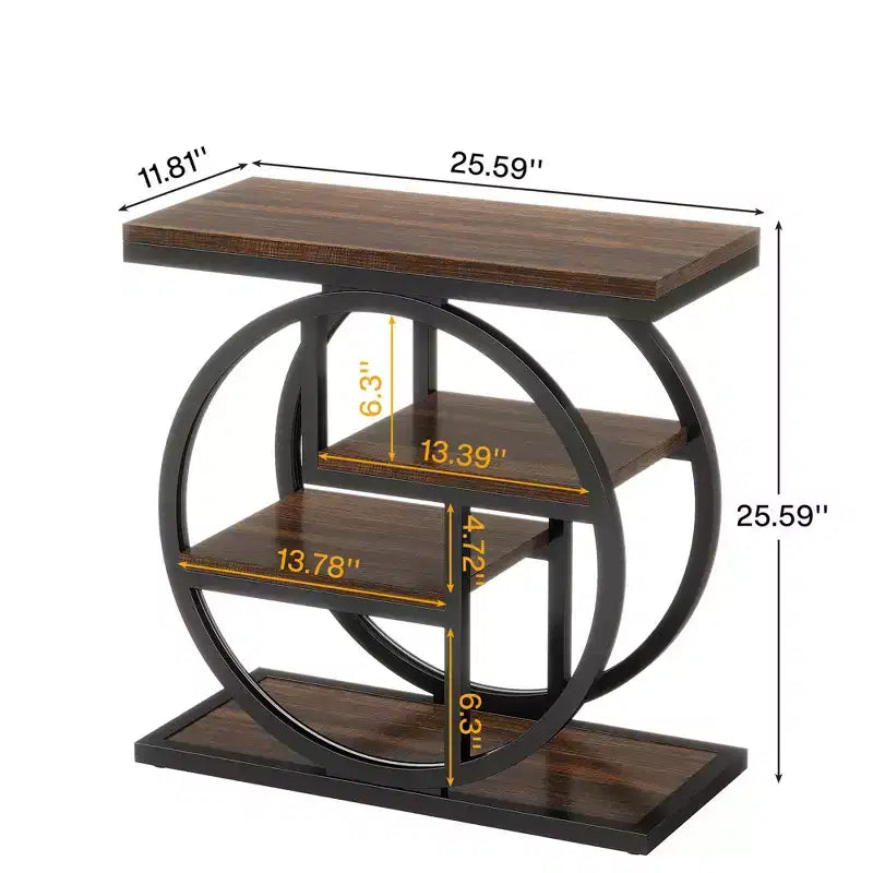 Mesa Auxiliar de Almacenamiento de 4 Niveles Fácil Montaje MDF Reforzado Estructura de Metal Resistente