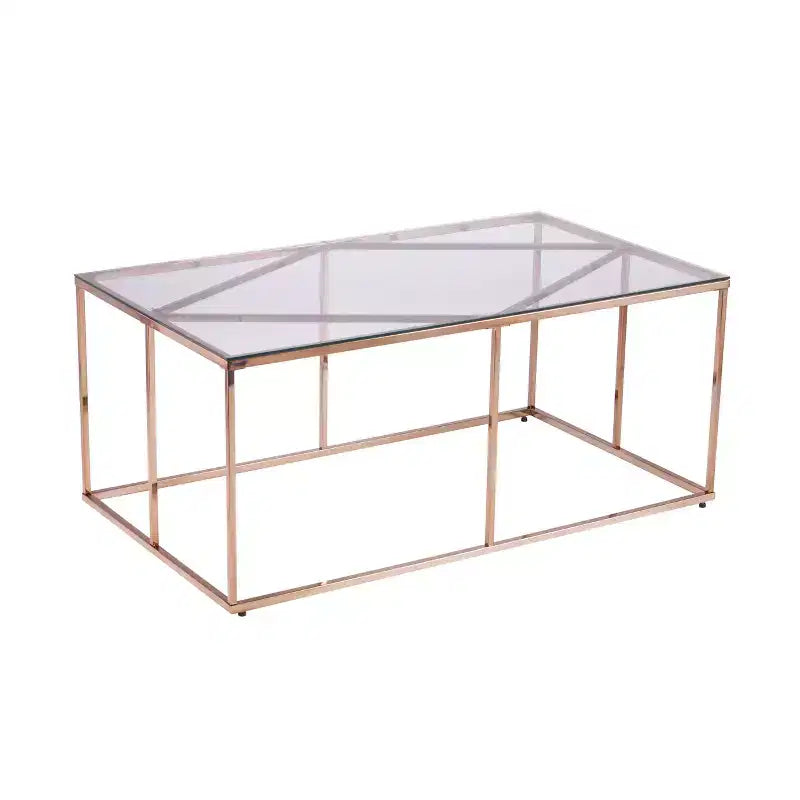 Mesa de cóctel contemporánea con superficie de cristal - Champaña