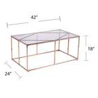Mesa de cóctel contemporánea con superficie de cristal - Champaña