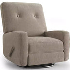 Sillón reclinable giratorio de 360° para adultos, mecedora deslizante para sala de estar, dormitorio, oficina, lino
