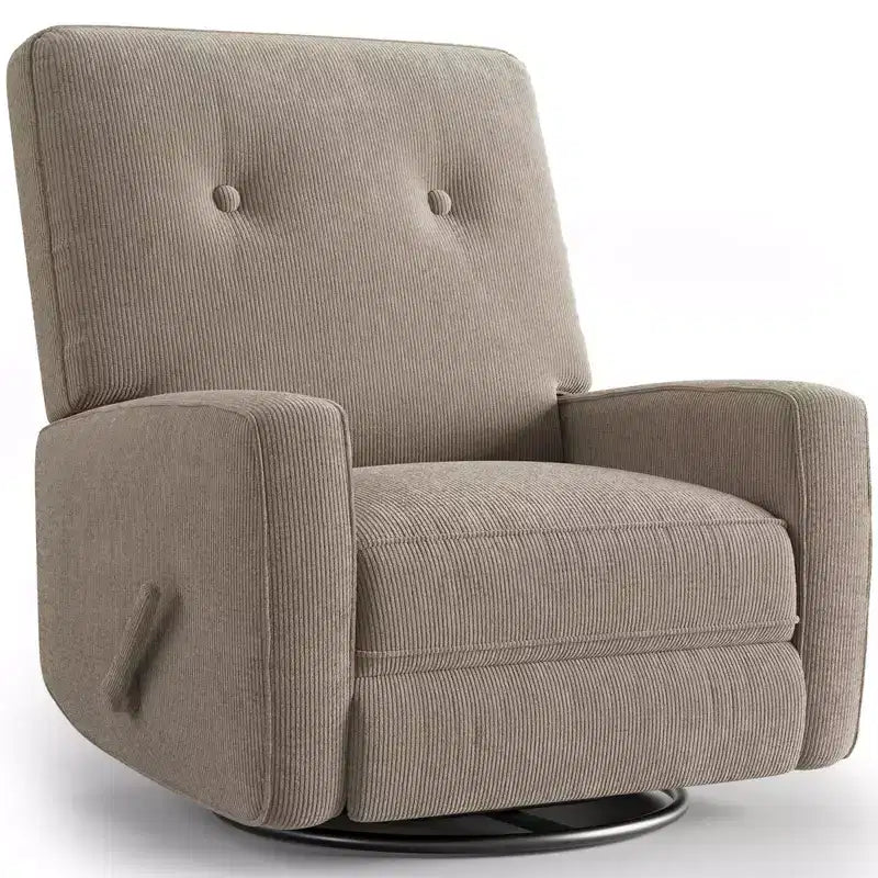 Sillón reclinable giratorio de 360° para adultos, mecedora deslizante para sala de estar, dormitorio, oficina, lino