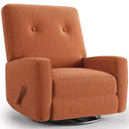 Sillón reclinable giratorio de 360° para adultos, mecedora deslizante para sala de estar, dormitorio, oficina, lino