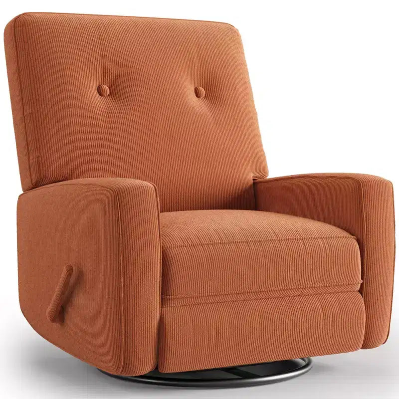 Sillón reclinable giratorio de 360° para adultos, mecedora deslizante para sala de estar, dormitorio, oficina, lino