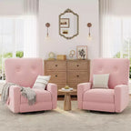 Sillón reclinable giratorio de 360° para adultos, mecedora deslizante para sala de estar, dormitorio, oficina, lino