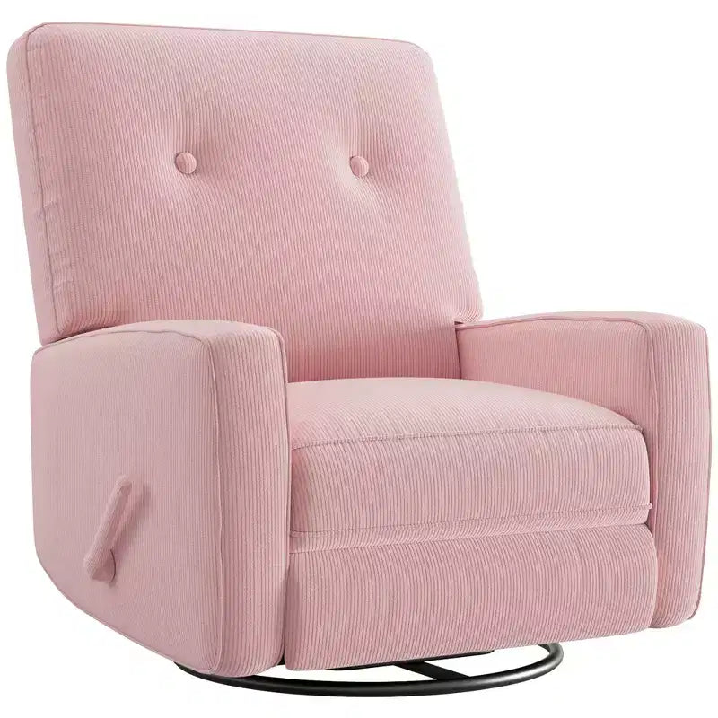 Sillón reclinable giratorio de 360° para adultos, mecedora deslizante para sala de estar, dormitorio, oficina, lino