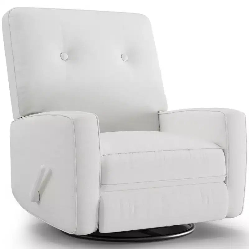 Sillón reclinable giratorio de 360° para adultos, mecedora deslizante para sala de estar, dormitorio, oficina, lino