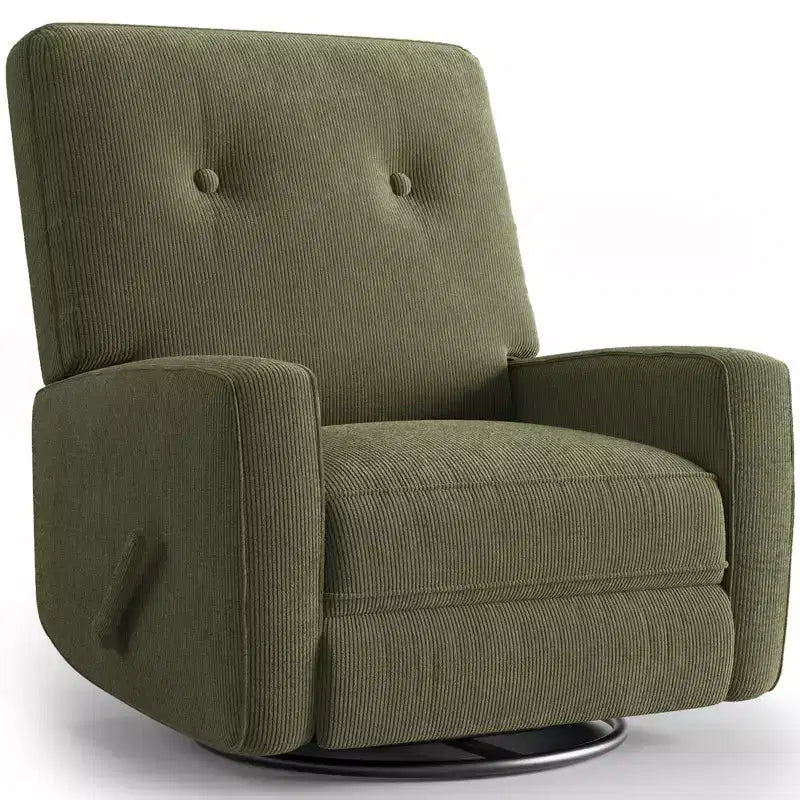 Sillón reclinable giratorio de 360° para adultos, mecedora deslizante para sala de estar, dormitorio, oficina, lino