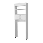 Armario de Baño Blanco de 2 Puertas para Colocar Sobre el Inodoro | Estante de Almacenamiento | Diseño que Ahorra Espacio