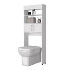 Armario de Baño Blanco de 2 Puertas para Colocar Sobre el Inodoro | Estante de Almacenamiento | Diseño que Ahorra Espacio