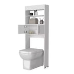 Armario de Baño Blanco de 2 Puertas para Colocar Sobre el Inodoro | Estante de Almacenamiento | Diseño que Ahorra Espacio