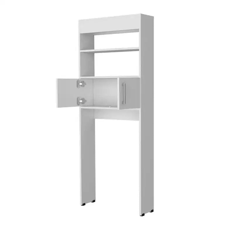 Armario de Baño Blanco de 2 Puertas para Colocar Sobre el Inodoro | Estante de Almacenamiento | Diseño que Ahorra Espacio