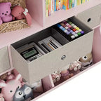 Organizador de almacenamiento de juguetes de 3 niveles con cajones y 4 cubículos - Librería infantil independiente para sala de juegos, guardería, jardín de infancia