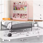 Organizador de almacenamiento de juguetes de 3 niveles con cajones y 4 cubículos - Librería infantil independiente para sala de juegos, guardería, jardín de infancia