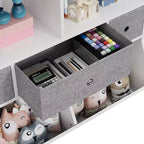 Organizador de almacenamiento de juguetes de 3 niveles con cajones y 4 cubículos - Librería infantil independiente para sala de juegos, guardería, jardín de infancia