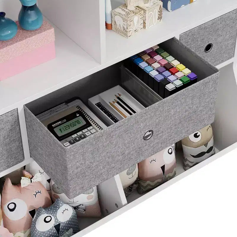 Organizador de almacenamiento de juguetes de 3 niveles con cajones y 4 cubículos - Librería infantil independiente para sala de juegos, guardería, jardín de infancia