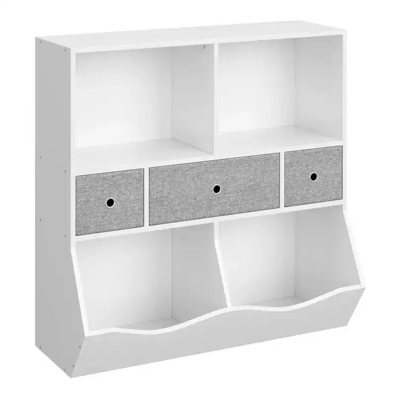 Organizador de almacenamiento de juguetes de 3 niveles con cajones y 4 cubículos - Librería infantil independiente para sala de juegos, guardería, jardín de infancia