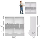 Organizador de almacenamiento de juguetes de 3 niveles con cajones y 4 cubículos - Librería infantil independiente para sala de juegos, guardería, jardín de infancia