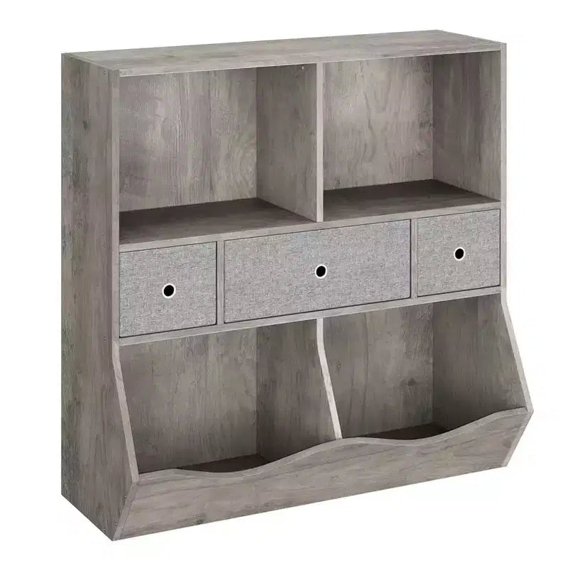 Organizador de almacenamiento de juguetes de 3 niveles con cajones y 4 cubículos - Librería infantil independiente para sala de juegos, guardería, jardín de infancia