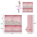 Organizador de almacenamiento de juguetes de 3 niveles con cajones y 4 cubículos - Librería infantil independiente para sala de juegos, guardería, jardín de infancia