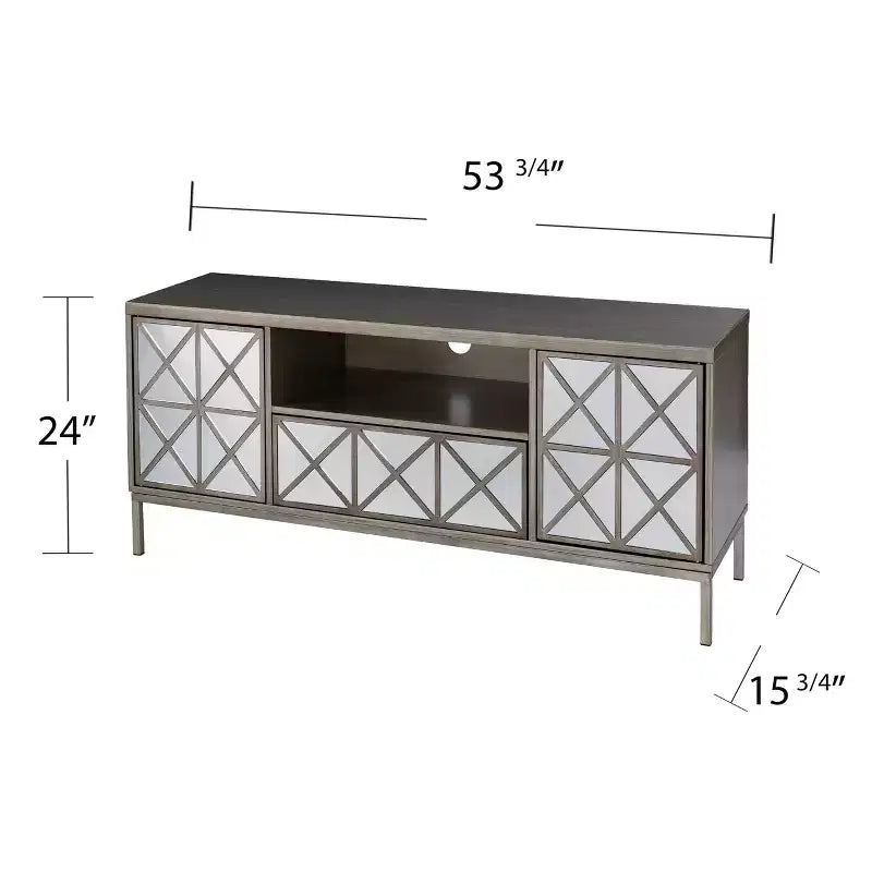 Mueble de TV/multimedia con almacenamiento - Plateado
