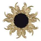 Espejo decorativo con marco de hierro, rayos de sol abstractos dorados, 37 pulgadas
