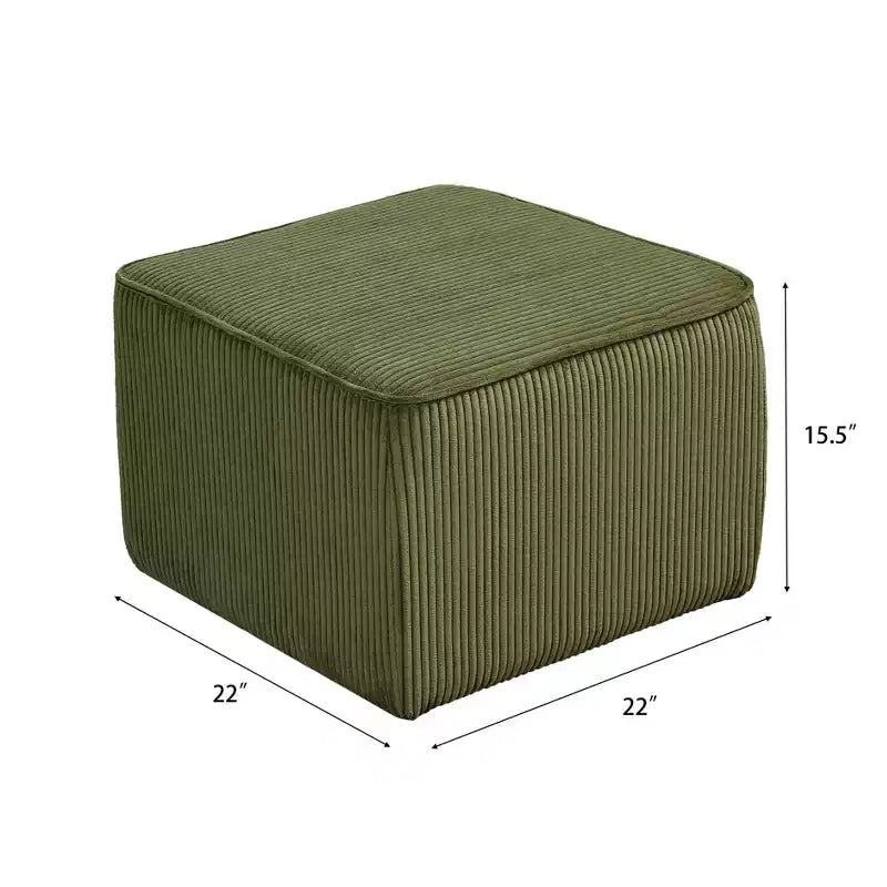 Puf cuadrado decorativo tapizado moderno