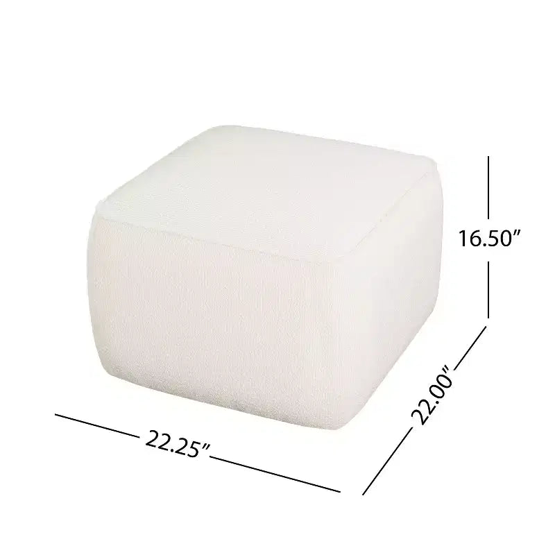 Puf cuadrado decorativo tapizado moderno