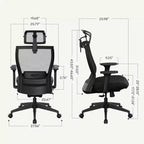 Silla de oficina ergonómica estándar C4, cojín de asiento de espuma, negro