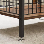 Mesa auxiliar alta, mesita de noche organizadora con estante y cesta metálica extraíble para sala de estar o dormitorio, gris/marrón