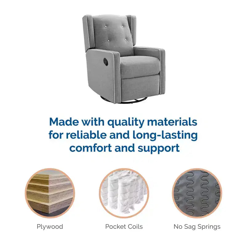 Mecedora reclinable giratoria 4 en 1 para habitación de bebé