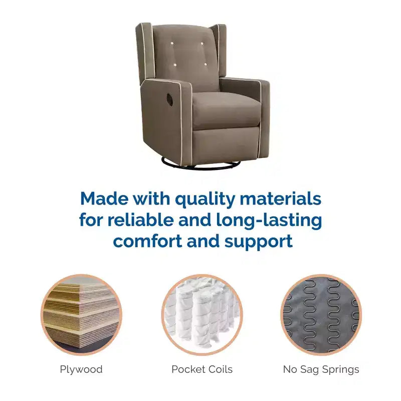 Mecedora reclinable giratoria 4 en 1 para habitación de bebé