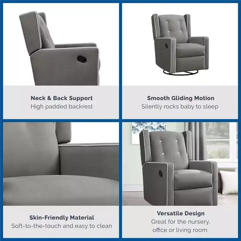 Mecedora reclinable giratoria 4 en 1 para habitación de bebé