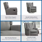 Mecedora reclinable giratoria 4 en 1 para habitación de bebé