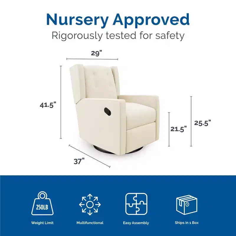 Mecedora reclinable giratoria 4 en 1 para habitación de bebé