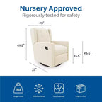 Mecedora reclinable giratoria 4 en 1 para habitación de bebé