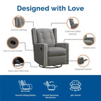 Mecedora reclinable giratoria 4 en 1 para habitación de bebé