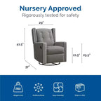 Mecedora reclinable giratoria 4 en 1 para habitación de bebé