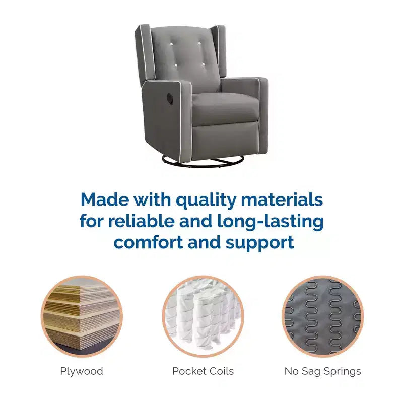 Mecedora reclinable giratoria 4 en 1 para habitación de bebé