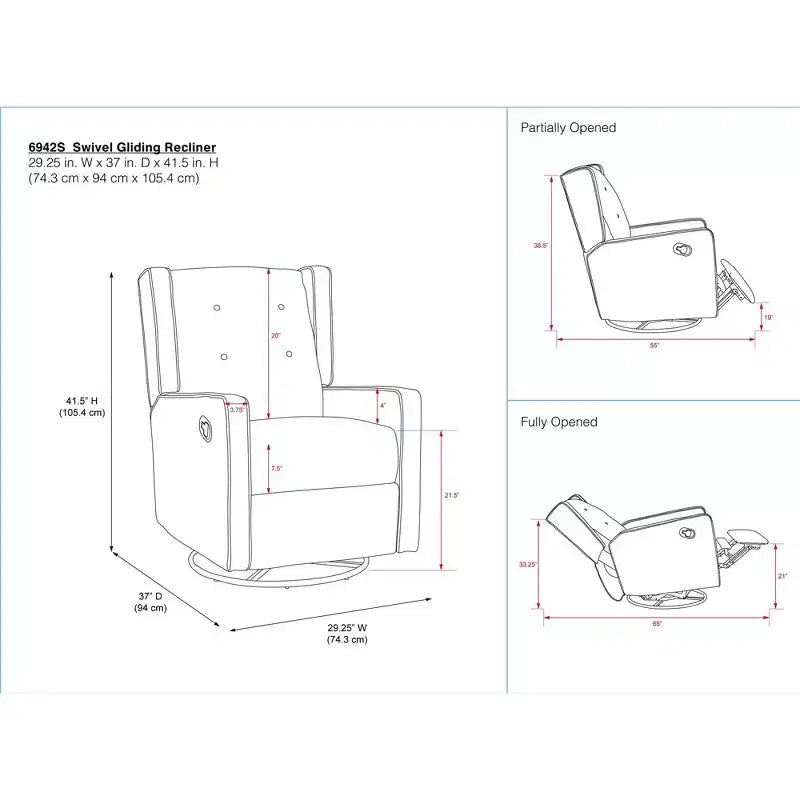Mecedora reclinable giratoria 4 en 1 para habitación de bebé