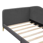 Sofá cama tapizado individual con cabecero y apoyabrazos
