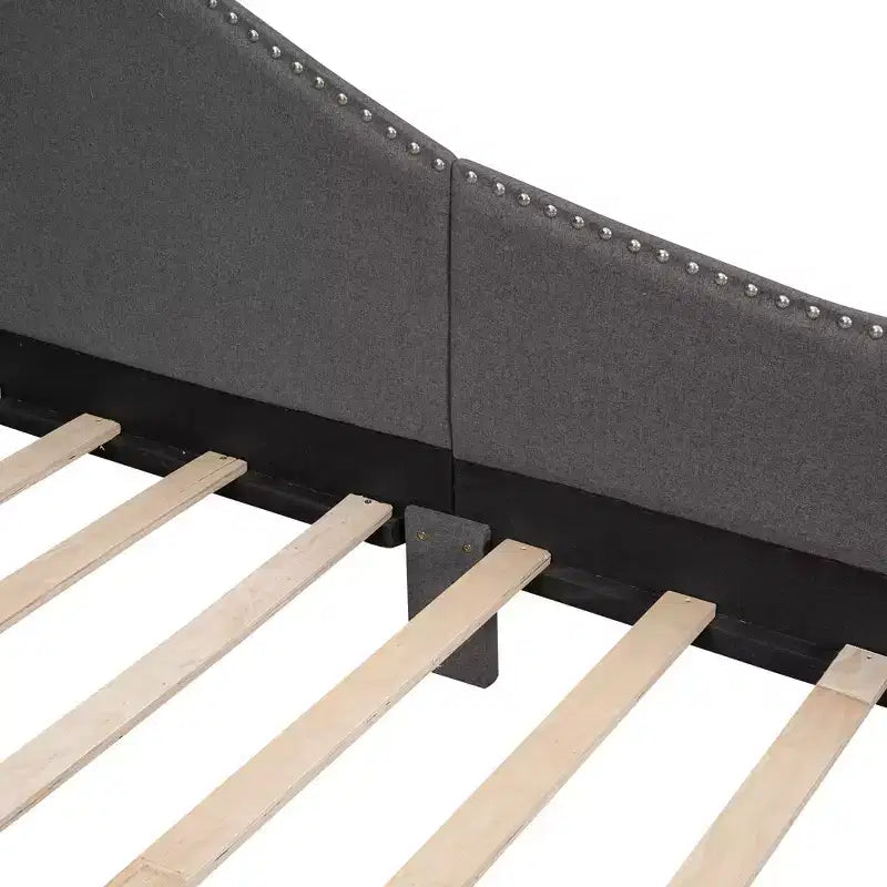 Sofá cama tapizado individual con cabecero y apoyabrazos