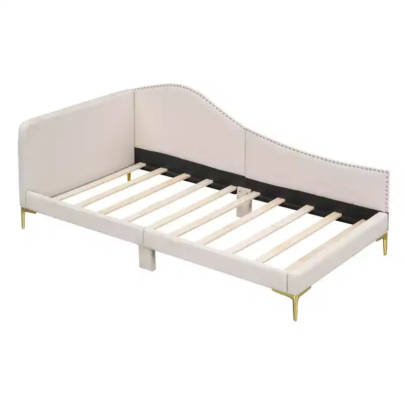 Sofá cama tapizado individual con cabecero y apoyabrazos
