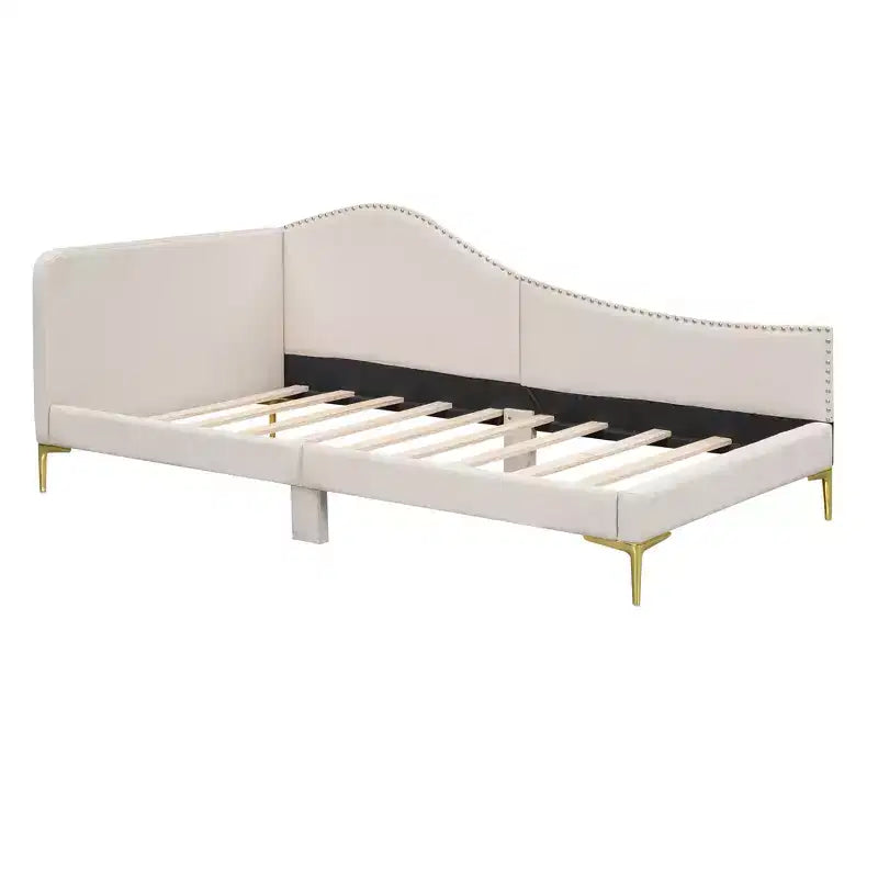 Sofá cama tapizado individual con cabecero y apoyabrazos