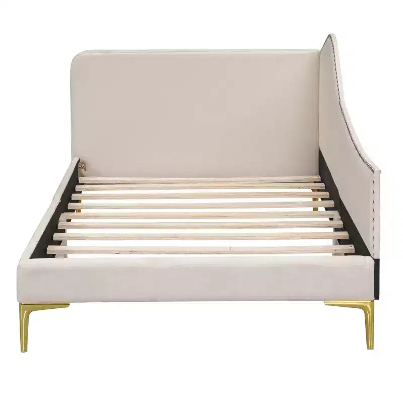 Sofá cama tapizado individual con cabecero y apoyabrazos